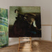 Reproduktion af maleriet Romantic par sidder ved klaveret - Dean Cornwell