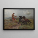 et ghillie og to Shetland-ponyer i et tåget landskab - Rosa Bonheur — indrammet kunstværk på væggen