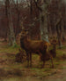 Hjort og hjorte i efterårs skov - Rosa Bonheur — visning af kunstværket