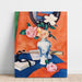 Reproduktion af maleriet Roses i en vase på en orange baggrund - Samuel John Peploe
