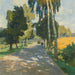 "Route bordée d'arbres à Bruntl" af Carl Moll — visning af kunstværket