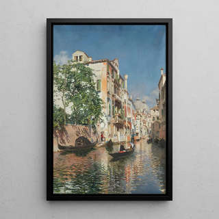 Rubens Santoro - A Venetian Canal with Saint Marks Basilica in the Distance.webp