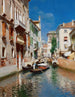 Gondoler i Venedig - Rubens Santoro — visning af kunstværket
