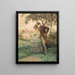 Krestepar under et træ, i baggrunden byen Dürnstein - Rudolf Alfred Höger — indrammet kunstværk på væggen