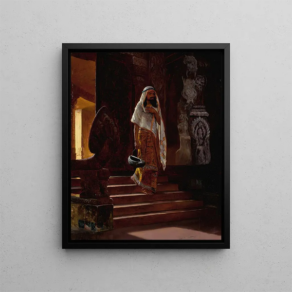 Entrer dans le temple - Rudolf Ernst — indrammet kunstværk på væggen