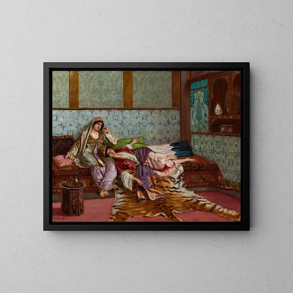 La Musicienne - Rudolf Ernst — indrammet kunstværk på væggen