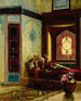 Dame orientale langerende med en rose - Rudolf Ernst — visning af kunstværket