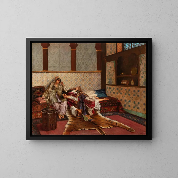den blide vuggesang - Rudolf Ernst — indrammet kunstværk på væggen