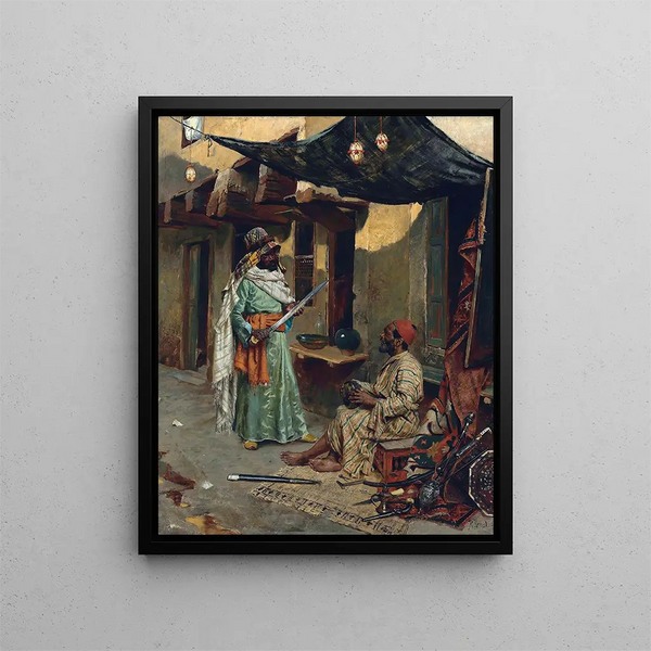 Le marchand d'armes - Rudolf Ernst — indrammet kunstværk på væggen