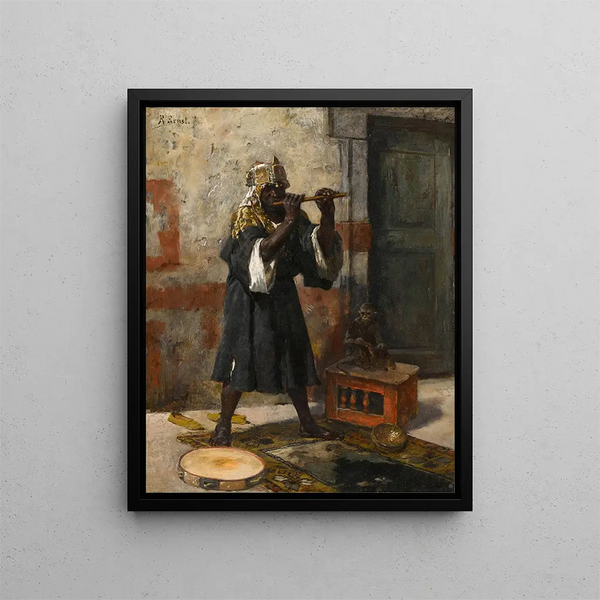 Le joueur de flûte - Rudolf Ernst — indrammet kunstværk på væggen