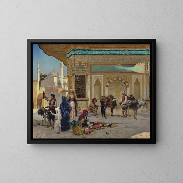 "La fontaine d'Ahmed III à Istanbul" - Rudolf Ernst — indrammet kunstværk på væggen