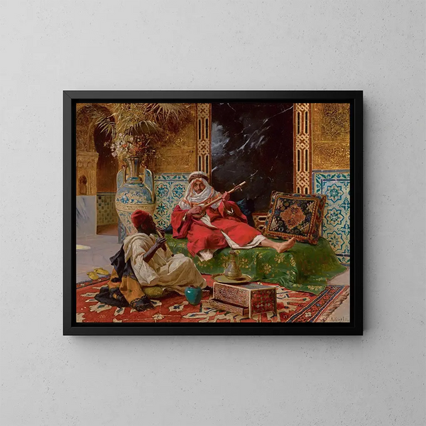 Les Musiciens - Rudolf Ernst — indrammet kunstværk på væggen