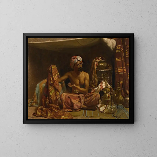 Le marchand de tapis - Rudolf Ernst — indrammet kunstværk på væggen