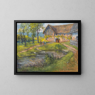 Rudolf Kierner - Bauernhof und Ententeich.webp