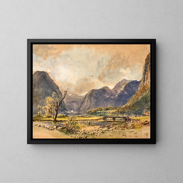 Lac de Hallstatt - Rudolf von Alt — indrammet kunstværk på væggen