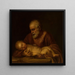 Sankt Josef med den lille Jesus - Giovanni Battista Salvi da Sassoferrato — indrammet kunstværk på væggen