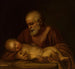 Sankt Josef med den lille Jesus - Giovanni Battista Salvi da Sassoferrato — visning af kunstværket