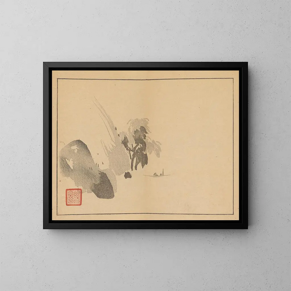 Sakai Hoitsu, blomster- og fuglemaleri, pl. 11 - Sakai Hōitsu — indrammet kunstværk på væggen