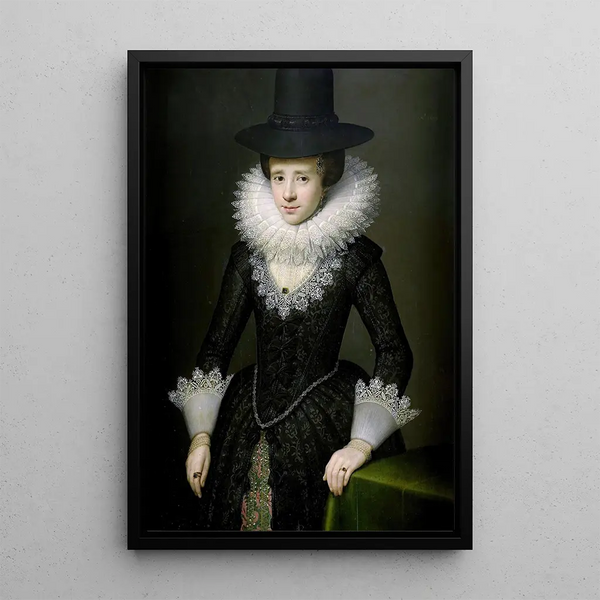 Portrait af Anna Boudaen Courten - Salomon Mesdach — indrammet kunstværk på væggen