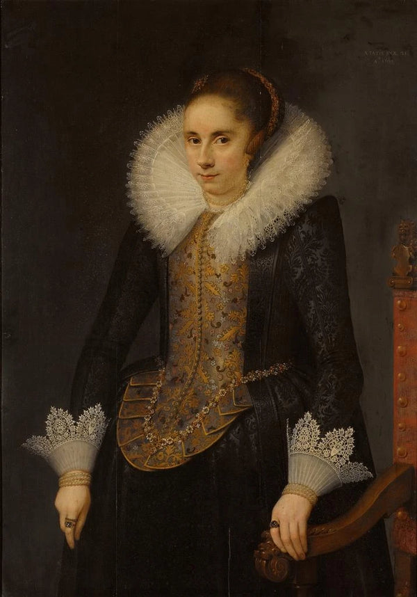Reproduktion af maleriet Portrait af Catharina Fourmenois 1598-1665 - Salomon Mesdach