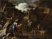 Scène af den græske histories: Thalès får floden til at flyde på begge sider af den lydiske hær - Salvator Rosa — visning af kunstværket