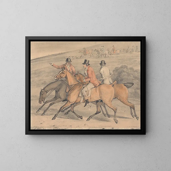 La chasse au renard en route pour le dessin - Samuel Alken — indrammet kunstværk på væggen