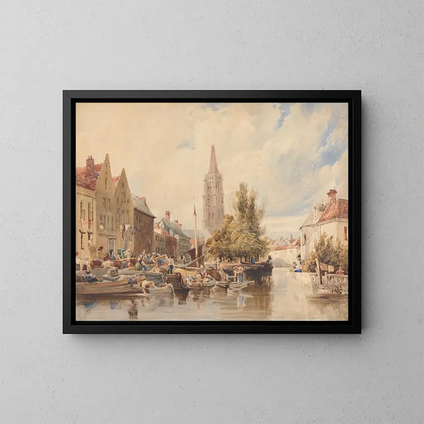 Notre-Dame-kirken i Bruges - Samuel Austin — indrammet kunstværk på væggen
