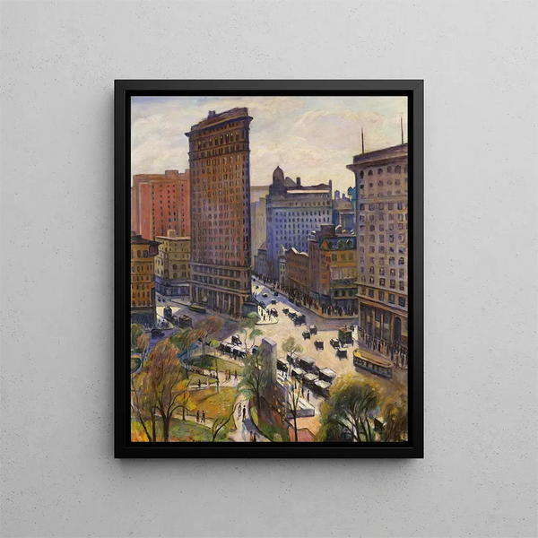 Le Flatiron Building - Samuel Halpert — indrammet kunstværk på væggen