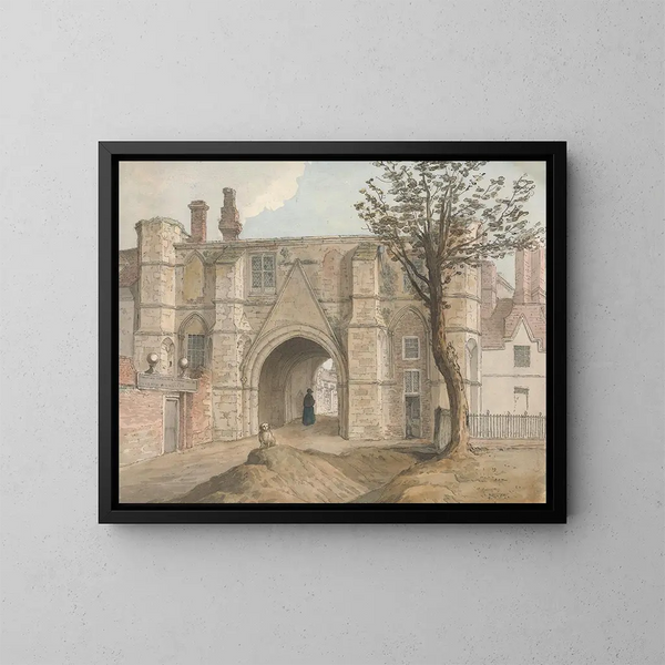 La maison du gardien de l'abbaye de Reading - Samuel Hieronymus Grimm — indrammet kunstværk på væggen
