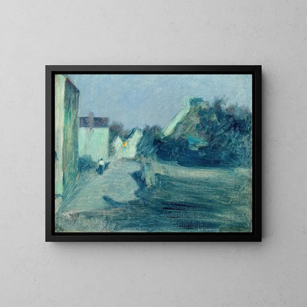 Allée du village au clair de lune - Samuel Hirszenberg — indrammet kunstværk på væggen