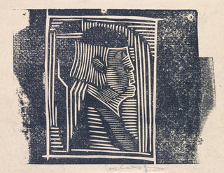 Samuel Jessurun de Mesquita - Fantasiekop profielkop in arceringen.webp