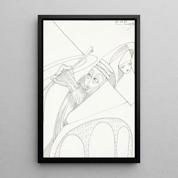 Samuel Jessurun de Mesquita - Man met een pen in de hand en een figuur met een hoed.webp