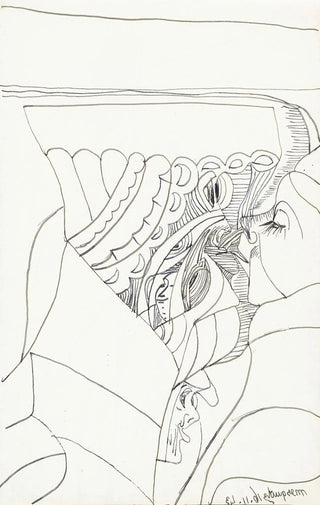 Samuel Jessurun de Mesquita - Vrouwenkop met half gesloten ogen in profiel naar links.webp