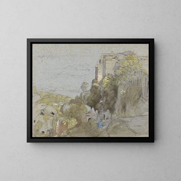 Landsby Italien, fordi - Samuel Palmer — indrammet kunstværk på væggen