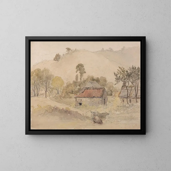Les Granges - Samuel Palmer — indrammet kunstværk på væggen