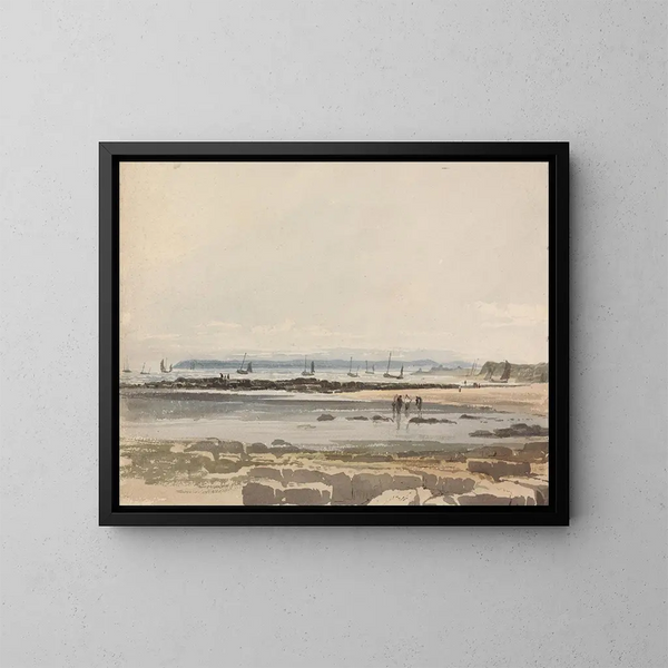 Strandscene - Samuel Prout — indrammet kunstværk på væggen