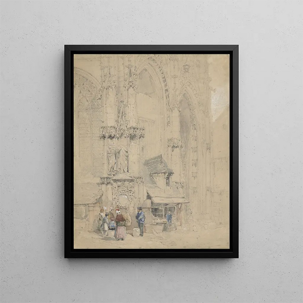 Samuel Prout - Fontaine S Maclou tegen de S Maclou te Rouaan.webp