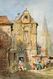 Marked i Brugge - Samuel Prout — visning af kunstværket