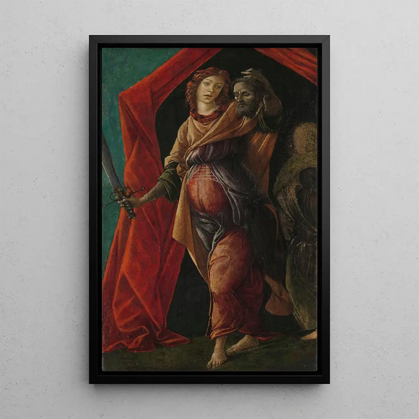 Judith med Holofernes' hoved - Sandro Botticelli — indrammet kunstværk på væggen