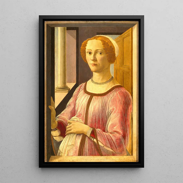 Portrait af Smeralda Bandinelli - Sandro Botticelli — indrammet kunstværk på væggen