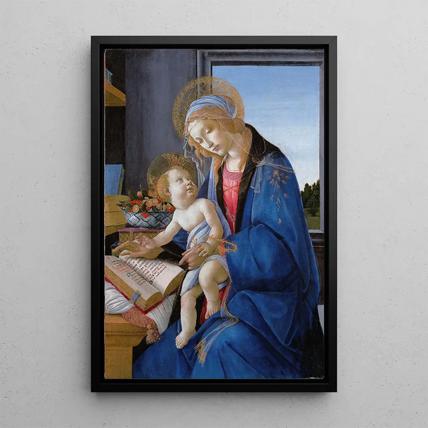 La Vierge à l'Enfant, La Madone du livre - Sandro Botticelli — indrammet kunstværk på væggen