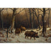Reproduktion af maleriet Sangliers dans la neige - Rosa Bonheur Maleri