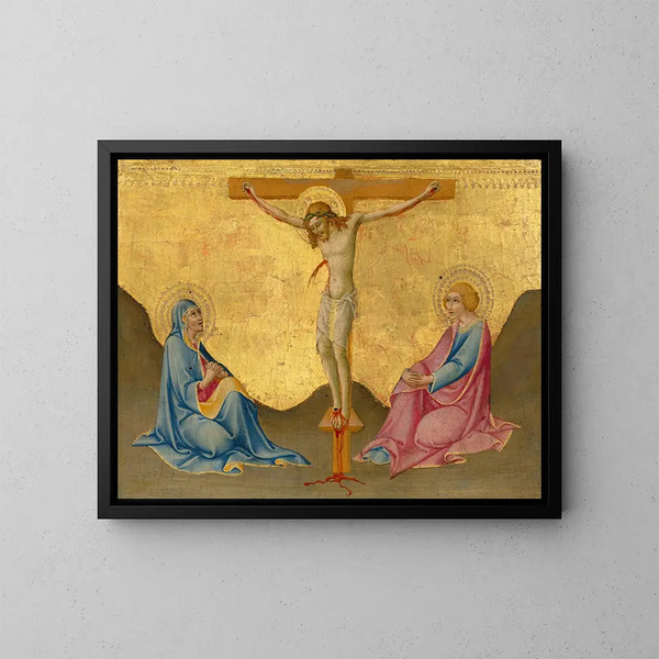 La Crucifixion - Sano di Pietro — indrammet kunstværk på væggen