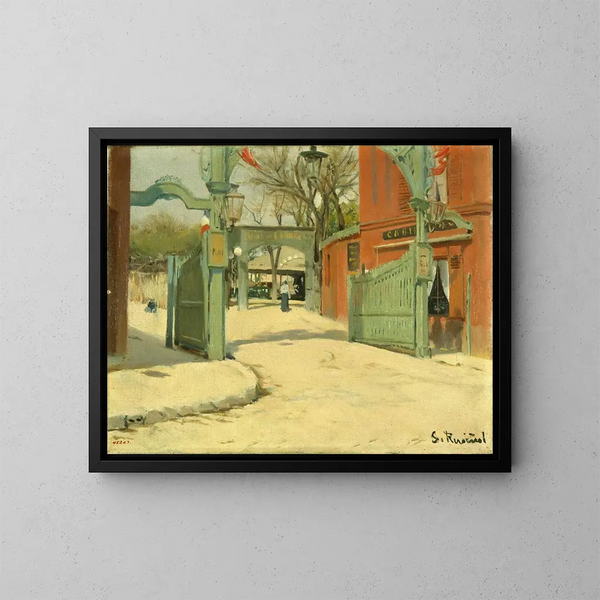 Entrée du parc du Moulin de la Galette - Santiago Rusiñol — indrammet kunstværk på væggen