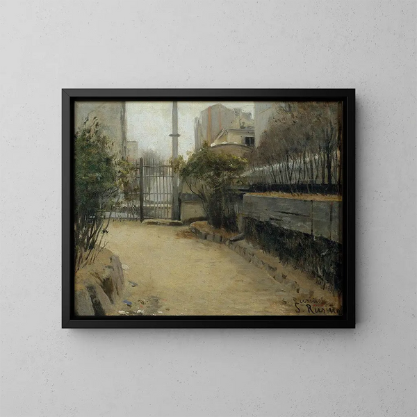 Have i Montmartre - Santiago Rusiñol — indrammet kunstværk på væggen