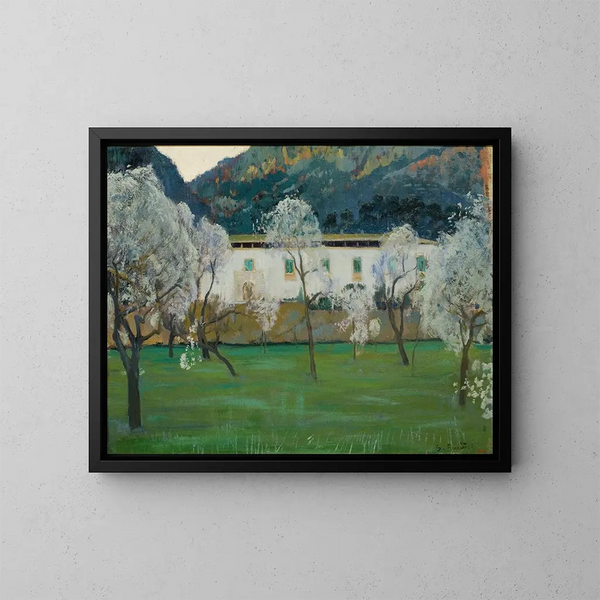 det hvide landsted i Bunyola, Mallorca - Santiago Rusiñol — indrammet kunstværk på væggen