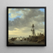 iscenesætning nær et observationsstårn i træ - Jan van Goyen — indrammet kunstværk på væggen