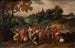 De brødre af Joseph på vej for at købe korn i Egypten i et træskovlandskab - Hans Jordaens III skole — visning af kunstværket