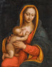 Madonna med barnet - Leonardo da Vinci-skolen — visning af kunstværket