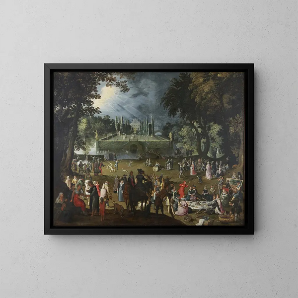 La fête - Sebastian Vrancx — indrammet kunstværk på væggen